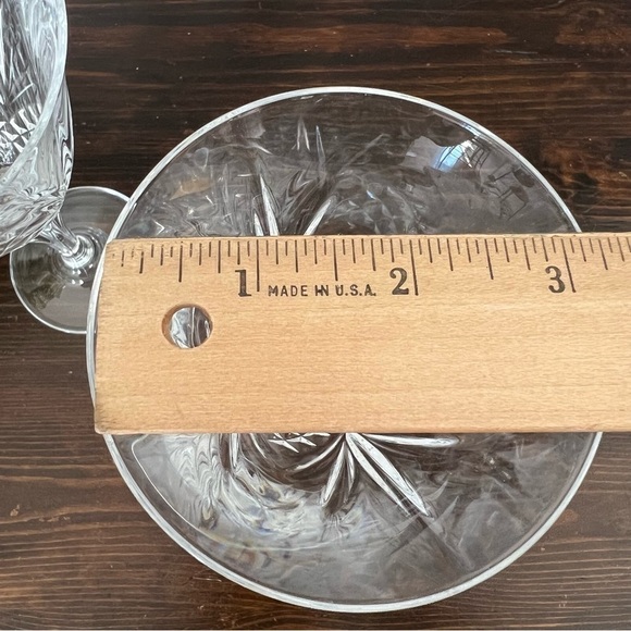 Cristal de Flandre Set of 2 Wine Crystal Stemware Salzburg Pattern Clear Glass - Picture 8 of 8